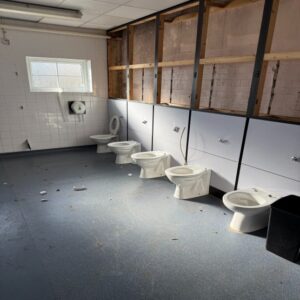 Asbestos removal from school bathroom in Southport