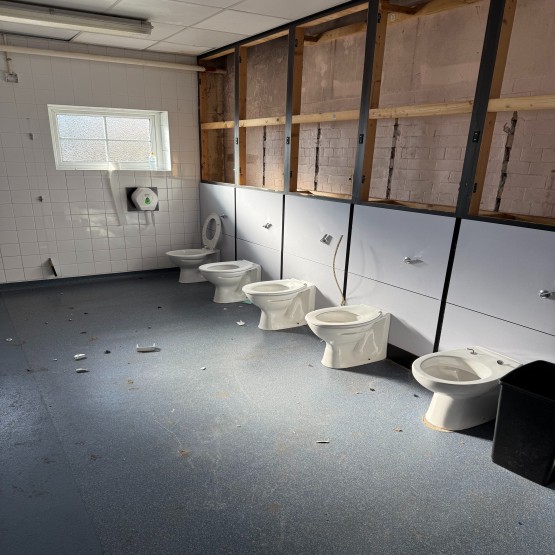 Asbestos removal from school bathroom in Southport