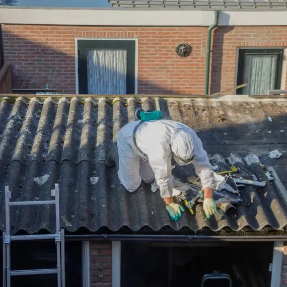Asbestos removal from roof in North Wales